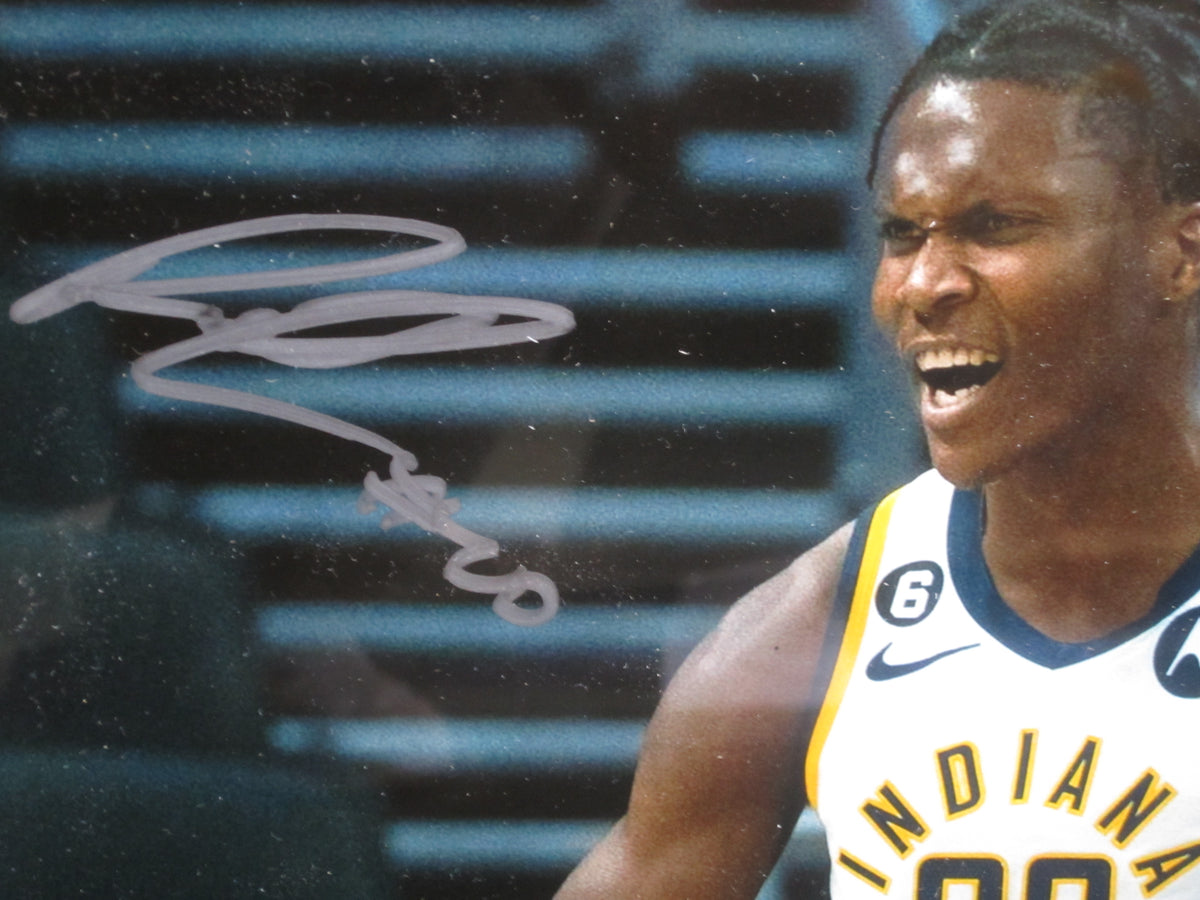Indiana Pacers Benedict Mathurin ROOKIE AUTOGRAPH Hand Signed Autographed 8x10 Photo Framed & Matted with JSA COA