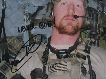 United States Navy Seal Team Six Osama bin Laden Killer Robert J. O'Neill Hand Signed Autographed 8x10 Photo with NEVER QUIT! Inscription Framed & Matted with BECKETT COA