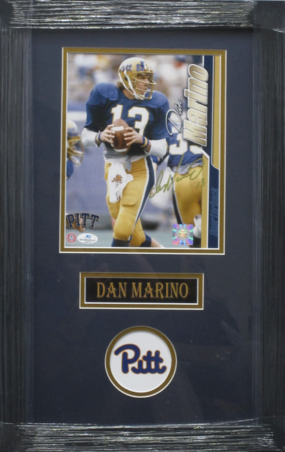 Pittsburgh Panthers Dan Marino Hand Signed Autographed 8x10 Photo Custom Framed & Matted with COA