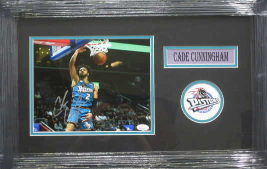 Detroit Pistons Cade Cunningham Hand Signed Autographed 8x10 Photo Custom Framed & Matted with JSA COA