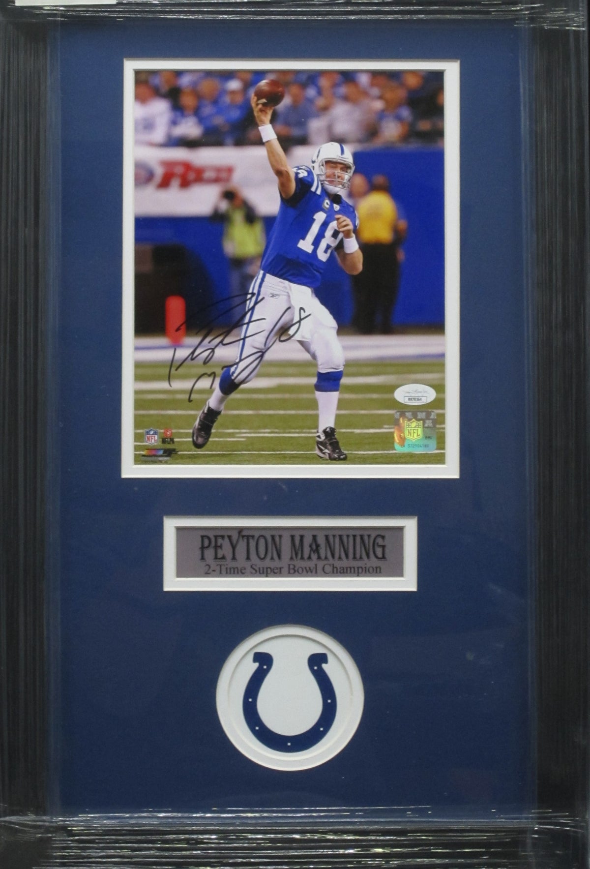 Indianapolis Colts Peyton Manning Hand Signed Autographed 8x10 Photo Framed & Matted with JSA COA