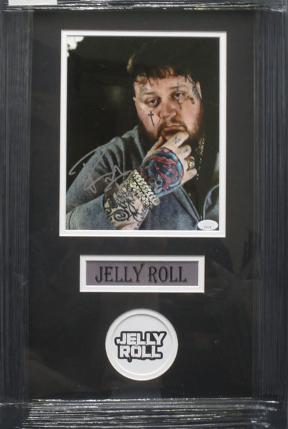 American Country Artist Jelly Roll Hand Signed Autographed 8x10 Photo Framed & Matted with JSA COA