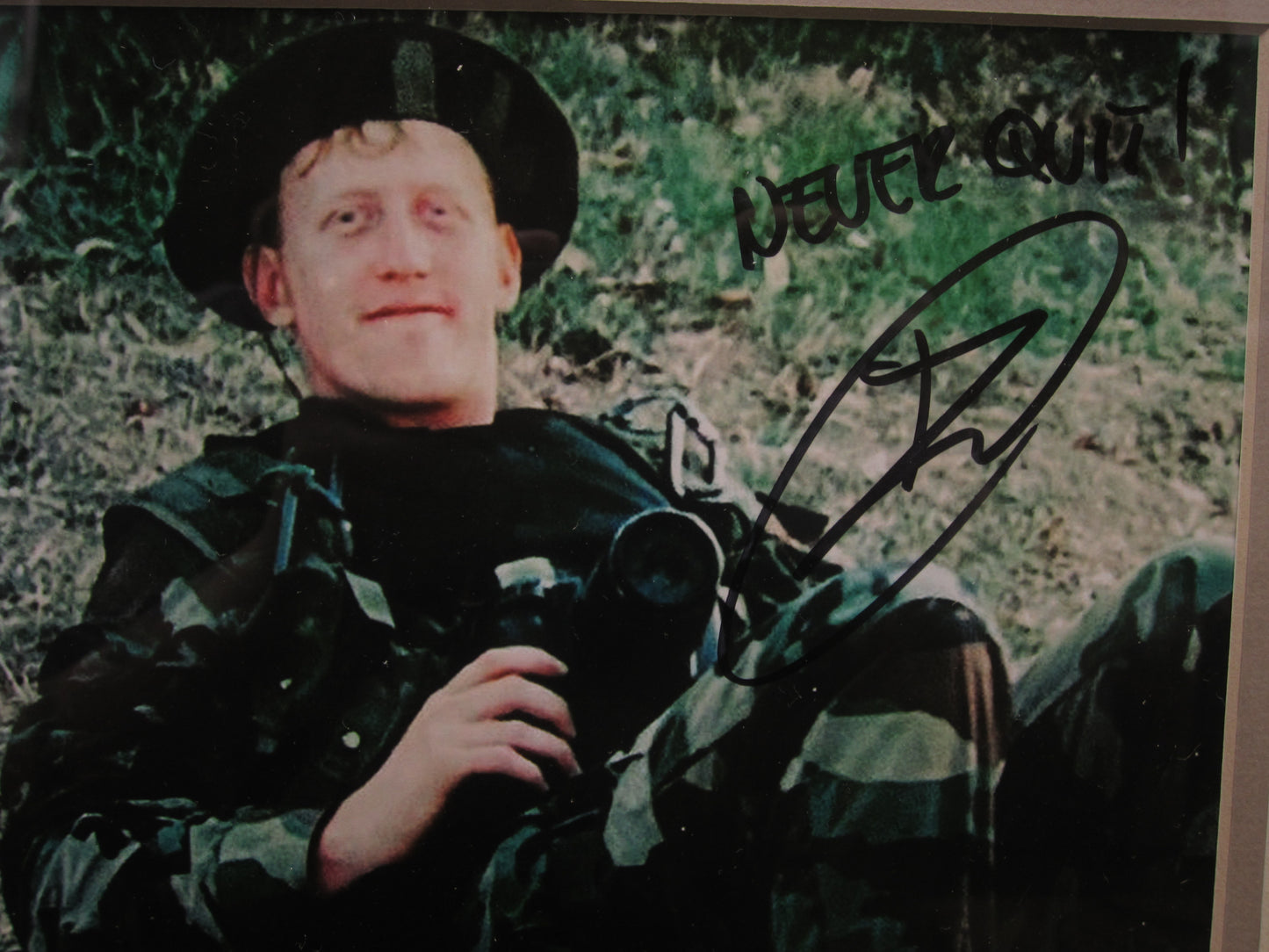 United States Navy Seal Team Six Osama bin Laden Killer Robert J. O'Neill Hand Signed Autographed 8x10 Photo with NEVER QUIT! Inscription Framed & Matted with BECKETT COA