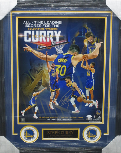 Golden State Warriors Stephen Curry Hand Signed Autographed 16x20 Limited Print Custom Framed & Matted with JSA COA