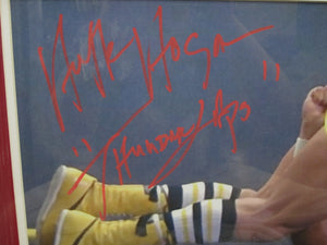 Rocky III "Thunder Lips" Hulk Hogan Hand Signed Autographed Panoramic Photo with "Thunder Lips" Inscription Framed & Matted with COA
