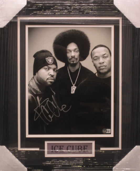 American Rapper Ice Cube Hand Signed Autographed 11x14 Photo Framed & Matted with BECKETT COA