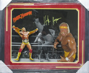 American Professional Wrestler Hulk Hogan Hand Signed Autographed 16x20 Photo Collage Framed & Matted with COA