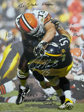 Load image into Gallery viewer, Cleveland Browns Joe Thomas Signed 30x40 Canvas with Multiple Inscriptions with COA