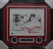 Load image into Gallery viewer, Air Jordan Designer Tinker Hatfield Signed 11x14 Shoe Design Drawing Framed &amp; Matted with BECKETT COA