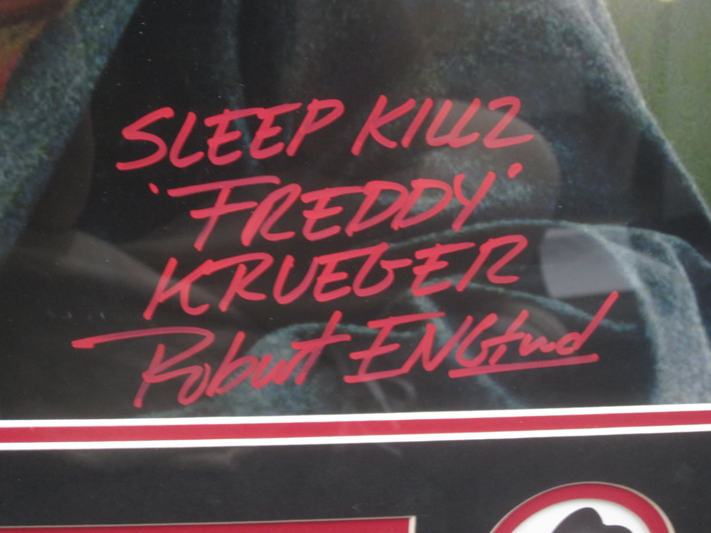 A Nightmare on Elm Street "Freddy Krueger" Robert England Signed 11x14 Photo with SLEEP KILLZ & 'FREDDY KRUEGER' Inscriptions Custom Framed & Matted with BECKETT COA