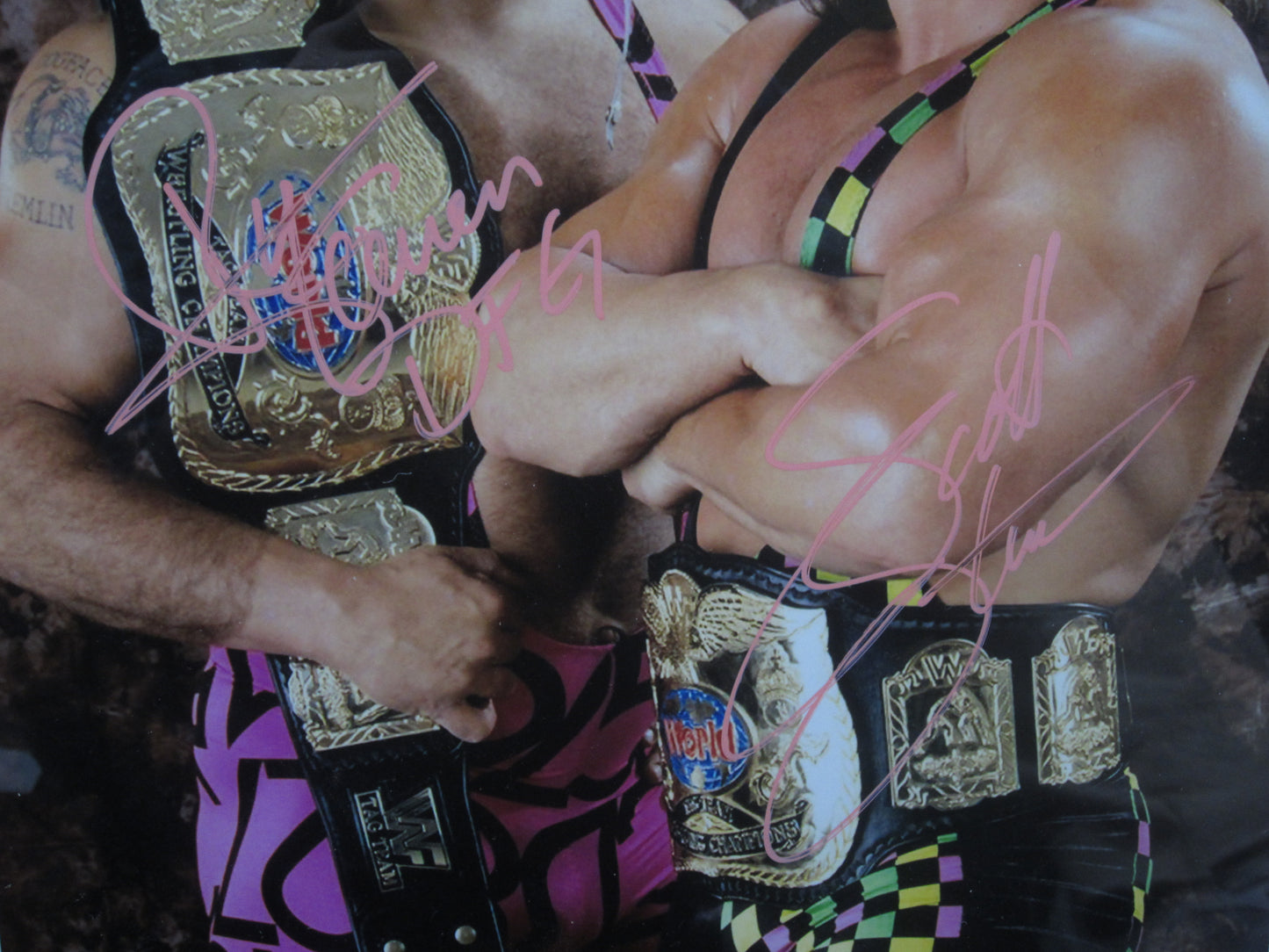 American Wrestling Tag Team Steiner Brothers Dual Hand Signed Autographed 11x14 Photo Framed & Matted with PSA COA