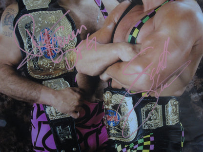 American Wrestling Tag Team Steiner Brothers Dual Hand Signed Autographed 11x14 Photo Framed & Matted with PSA COA