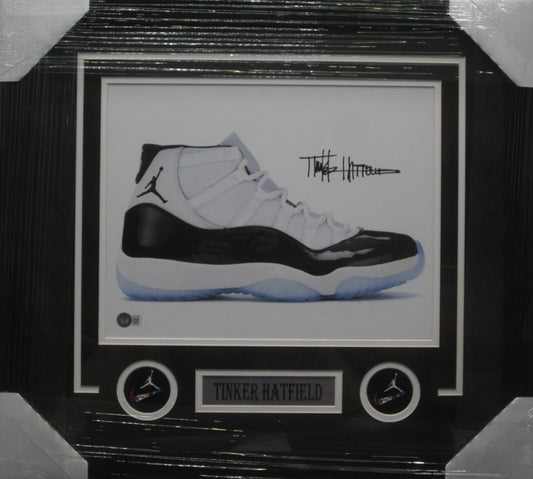 Air Jordan Designer Tinker Hatfield Hand Signed Autographed 11x14 Photo  Custom Framed & Matted with BECKETT COA