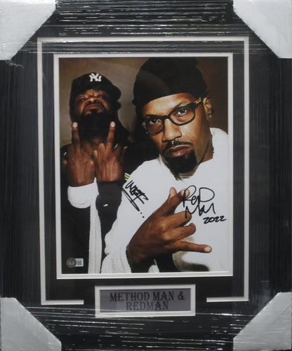 American Rappers Method Man & Redman Dual Hand Signed Autographed 11x14 Photo Framed & Matted with BECKETT COA