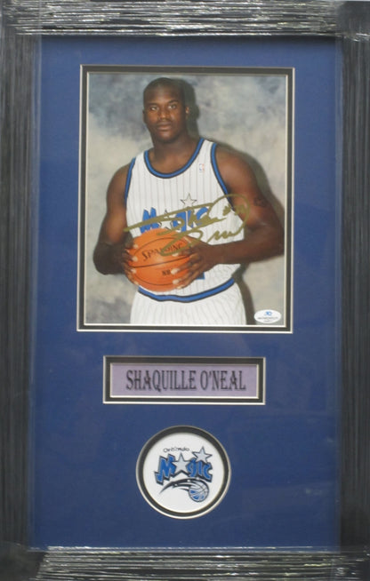Orlando Magic Shaquille O'Neal Hand Signed Autographed 8x10 Photo Custom Framed & Matted with COA