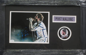 American Hip-Hop Artist Post Malone Signed 8x10 Photo Framed & Matted with JSA COA