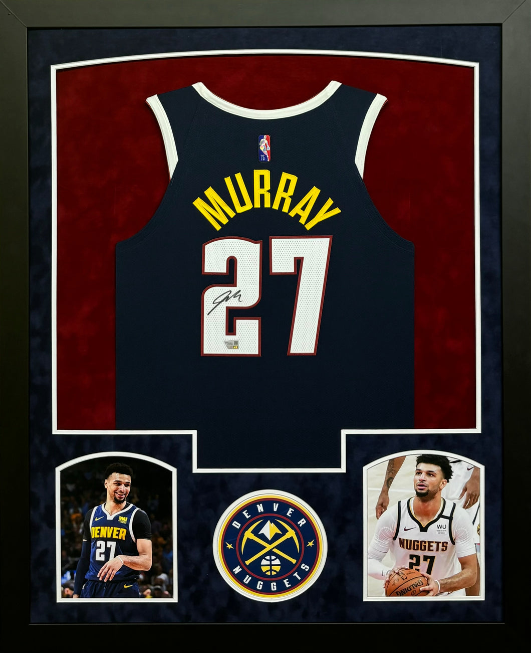 Denver Nuggets Jamal Murray Signed Custom Blue Jersey Framed & Suede Matted with FANATICS Authentic COA