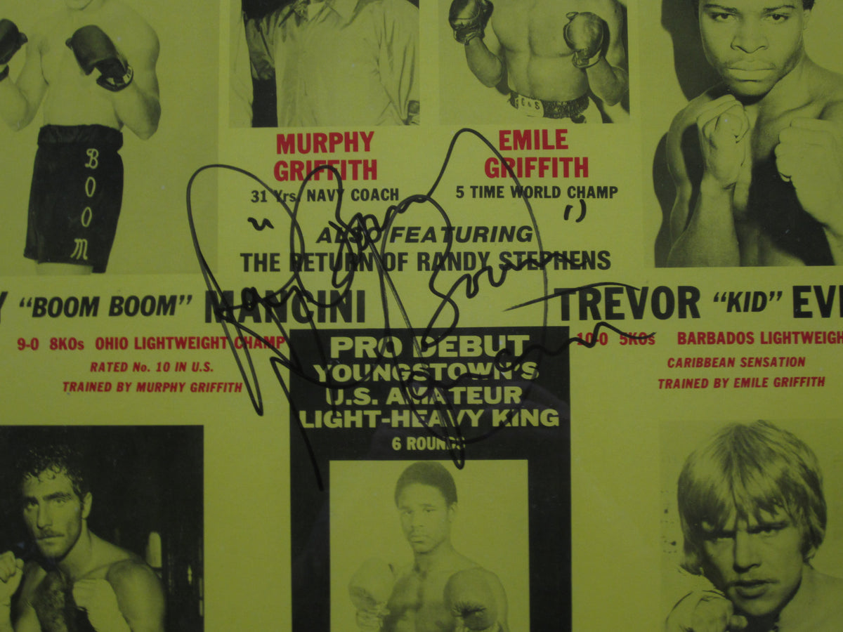 American Boxer Ray "Boom Boom" Mancini Hand Signed Autographed Vintage Used Fight Night Poster Framed & Matted with JSA COA
