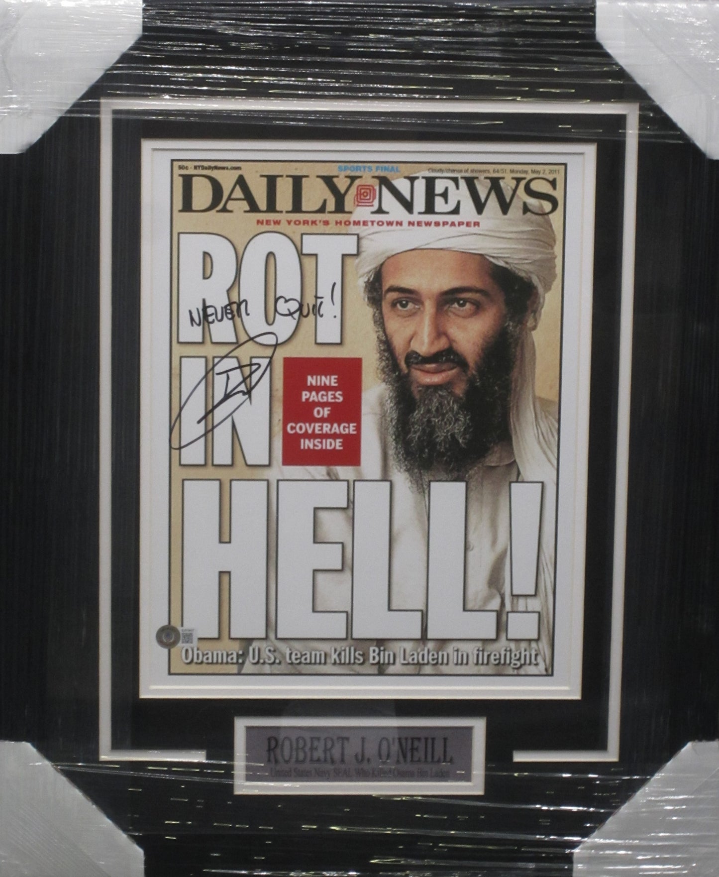 United States Navy Seal Team Six Osama bin Laden Killer Robert J. O'Ne Prime Time Sports & Framing United States Navy Seal Team Six Osama bin Laden Killer Robert J. O'Ne Prime Time Sports & Framing