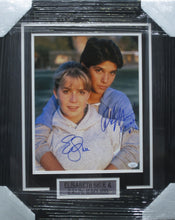 Load image into Gallery viewer, Karate Kid Movie Series &quot;Ali &amp; Daniel&quot; Elizabeth Shue &amp; Ralph Macchio Dual Signed 11x14 Photo with Karate Kid Inscription Framed &amp; Matted with JSA COA