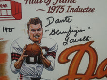 Load image into Gallery viewer, Cleveland Browns / Ohio State Buckeyes Dante Lavelli Signed 11x14 Lithograph with &quot;Gluefingers&quot; &amp; HOF 1975 Inscriptions Framed &amp; Matted with COA