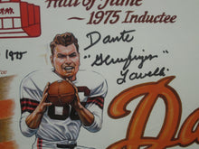 Load image into Gallery viewer, Cleveland Browns / Ohio State Buckeyes Dante Lavelli Hand Signed Autographed 11x14 Lithograph with &quot;Gluefingers&quot; &amp; HOF 1975 Inscriptions Framed &amp; Matted with COA