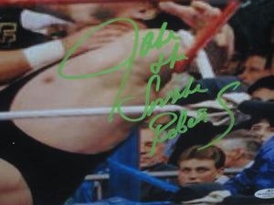 American Professional Wrestler Jake "The Snake" Roberts Signed Panoramic Photo Framed & Matted with COA