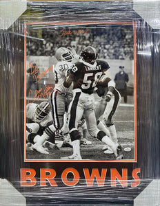 Cleveland Browns Cleo Miller Signed 16x20 Photo with Jack Who? & Go Browns Inscriptions Framed & BROWNS Matted with COA