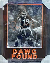 Load image into Gallery viewer, Cleveland Browns Bernie Kosar Signed 16x20 Photo Framed &amp; DAWG POUND Matted with COA