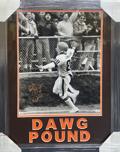 Cleveland Browns Reggie Langhorne Signed 16x20 Photo with vs Dallas Inscription Framed & DAWG POUND Matted with COA