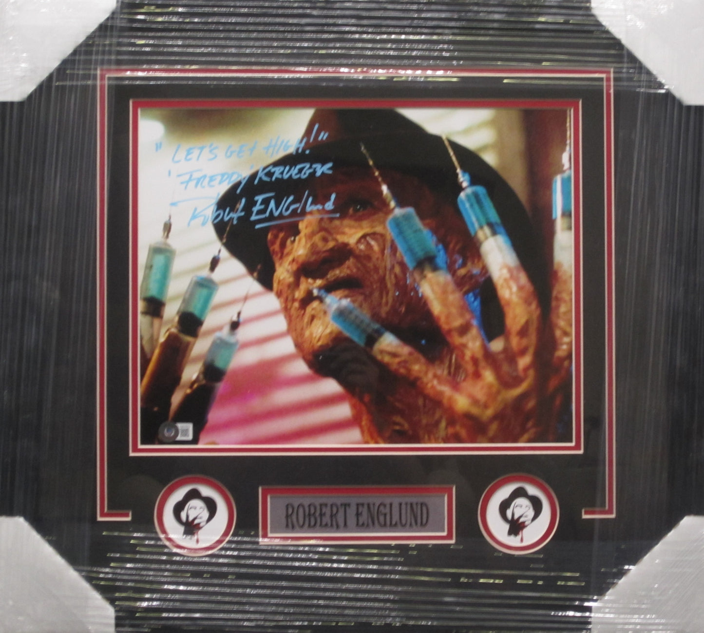 A Nightmare on Elm Street "Freddy Krueger" Robert Englund Hand Signed Autographed 11x14 Photo with "LET'S GET HIGH!" & FREDDY KRUEGER Inscriptions Custom Framed & Matted with BECKETT COA