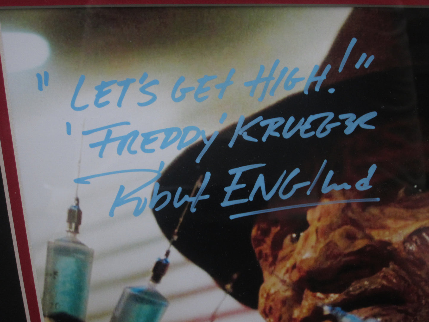 A Nightmare on Elm Street "Freddy Krueger" Robert Englund Hand Signed Autographed 11x14 Photo with "LET'S GET HIGH!" & FREDDY KRUEGER Inscriptions Custom Framed & Matted with BECKETT COA