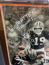 Load image into Gallery viewer, Cleveland Browns Bernie Kosar Signed 16x20 Photo with U MATTER &amp; GO BROWNS Inscriptions Framed &amp; BROWNS Matted with COA