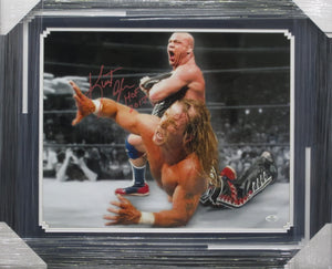 American Professional Wrestler Kurt Angle Hand Signed Autographed 16x20 Photo with HOF 2017 Inscription Framed & Matted with COA