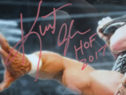 American Professional Wrestler Kurt Angle Hand Signed Autographed 16x20 Photo with HOF 2017 Inscription Framed & Matted with COA