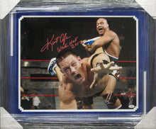 Load image into Gallery viewer, American Professional Wrestler Kurt Angle Hand Signed Autographed 16x20 Photo with WWE HOF 2017 Inscription Framed &amp; Suede Matted with COA