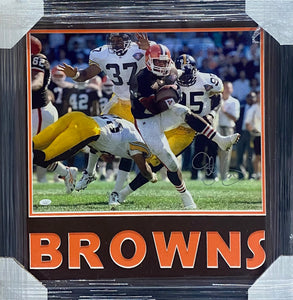 Cleveland Browns Eric Metcalf Signed 16x20 Photo Framed & BROWNS Matted with JSA COA