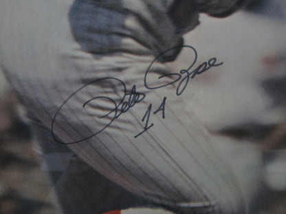 Cincinnati Reds Pete Rose Hand Signed Autographed Large Photo (Jersey Frame Size) Custom Framed & Matted with JSA COA