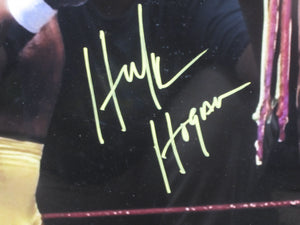 WWE WrestleMania IV Hulk Hogan Signed Large Photo (Jersey Frame Size) Framed & Matted with PSA COA