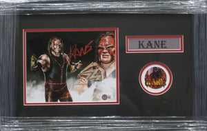 American Professional Wrestler Kane Hand Signed Autographed 8x10 Photo Framed & Matted with BECKETT COA