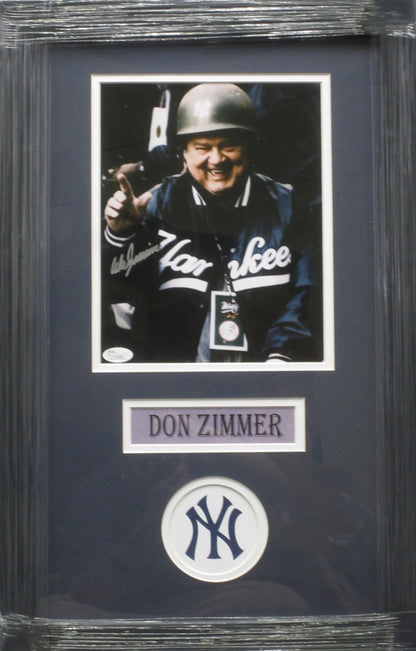 New York Yankees Coach Don Zimmer Hand Signed Autographed 8x10 Photo Custom Framed & Matted with JSA COA