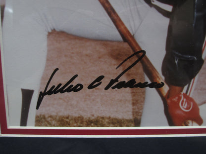 Cleveland Indians Julio Franco Hand Signed Autographed 8x10 Photo Framed & Matted with JSA COA