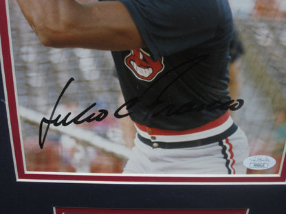 Cleveland Indians Julio Franco Hand Signed Autographed 8x10 Photo Framed & Matted with JSA COA