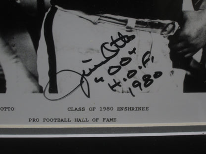 Oakland Raiders Jim Otto Hand Signed Autographed 8x10 Photo with H.O.F 1980 Inscription Framed & Matted with COA
