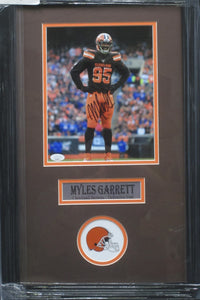 Cleveland Browns Myles Garrett Signed 8x10 Photo Framed & Matted with JSA COA