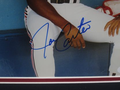 Cleveland Indians Joe Carter Hand Signed Autographed 8x10 Photo Framed & Matted with JSA COA
