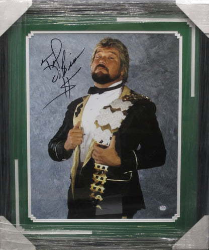 American Professional Wrestler "Million Dollar Man" Ted DiBiase  Hand Signed Autographed 16x20 Photo Framed & Matted with PSA COA