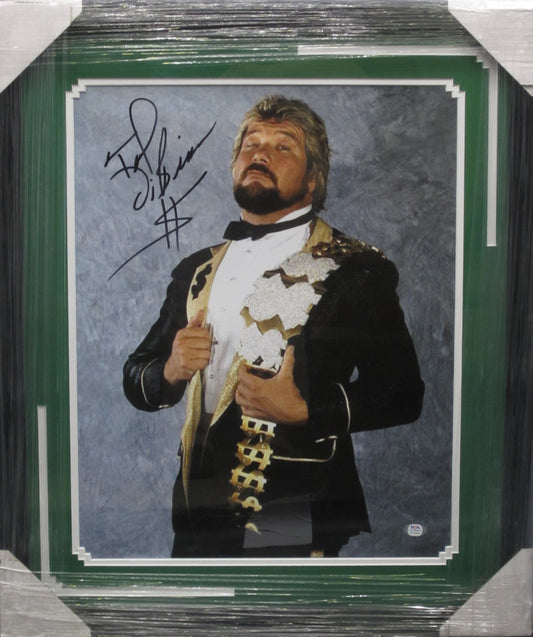 American Professional Wrestler "Million Dollar Man" Ted DiBiase  Hand Signed Autographed 16x20 Photo Framed & Matted with PSA COA