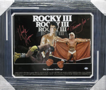 Load image into Gallery viewer, Rocky III &quot;Thunder Lips&quot; Hulk Hogan Signed 16x20 Photo with &quot;Thunder Lips&quot; Inscription Framed &amp; Suede Matted with PSA COA