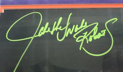 American Professional Wrestlers Jake "The Snake" Roberts & Ricky "The Dragon" Steamboat Dual Hand Signed Autographed 16x20 Photo with HOF 2009 Ricky Steamboat Inscription Framed & Suede Matted with COA